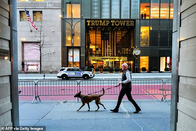 Trump left his Trump Tower apartment on Monday morning, one of the properties potentially at risk from the New York attorney general's action.