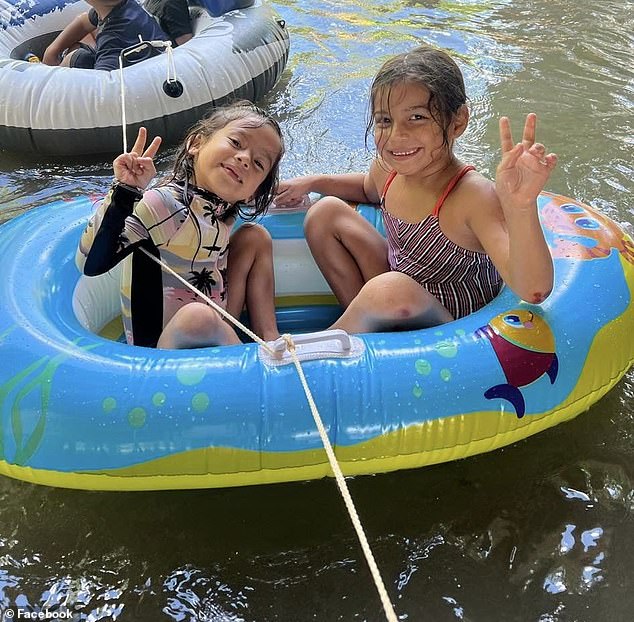Aliyah Jaico (right) is shown playing in the water on another vacation.