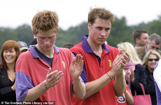 Princes William and Harry at the Cirencester Park Polo Club. They had played in Highgrove's winning team for the King Constantine Trophy.