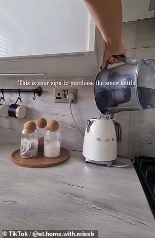 Home decor account @at.home.with.missb has featured its £134 Smeg Cream Kettle