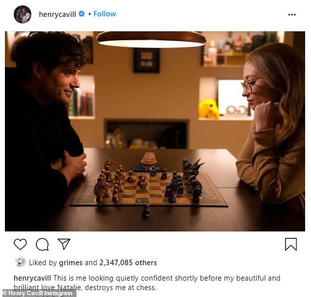 The Superman actor confirmed he was dating Natalie in April 2021 on social media with an adorable chess photo and caption.