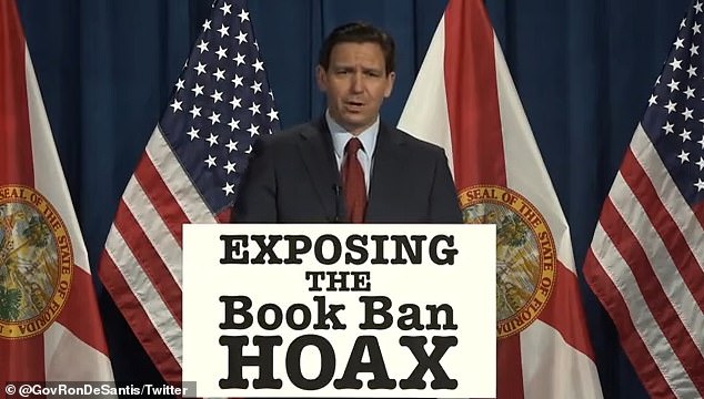 Florida Governor Ron DeSantis showed a shocking video at the beginning of his Wednesday press conference featuring explicit sexual content illustrated and detailed in children's books found in several Florida schools.