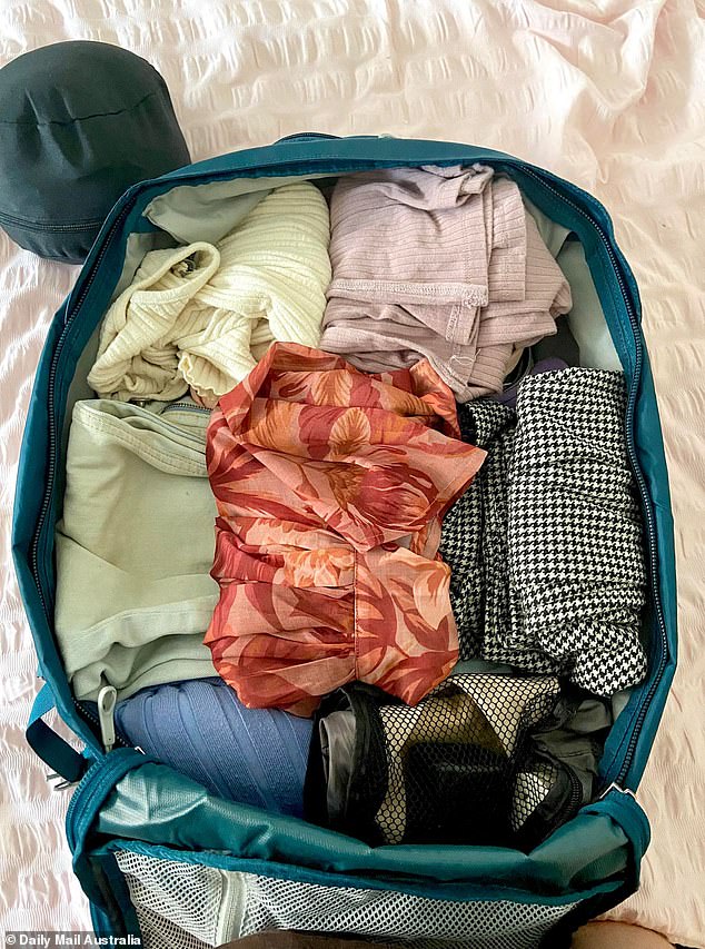 Last year I traveled to the UK and Europe for seven weeks and used the backpack along with a 23kg suitcase. The essentials were packed into the bag (pictured) and the multiple compartments were designed to make life easier.