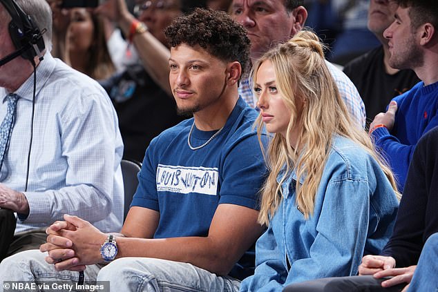 Earlier this offseason, the Mahomes duo was spotted courtside at an NBA game in Dallas.