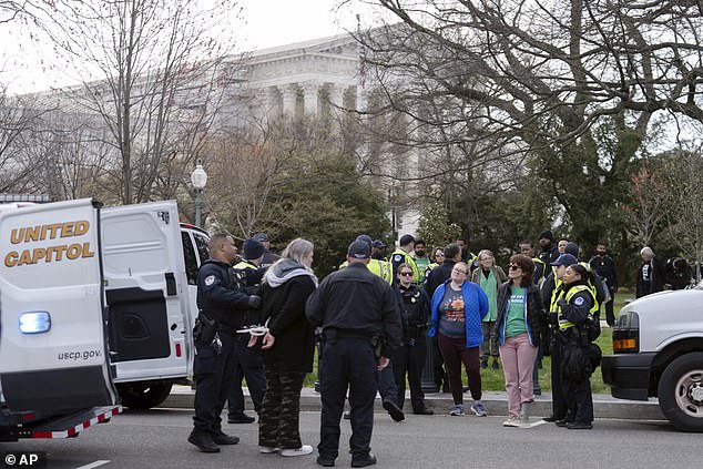 US Capitol Police detained 13 people near the Supreme Court