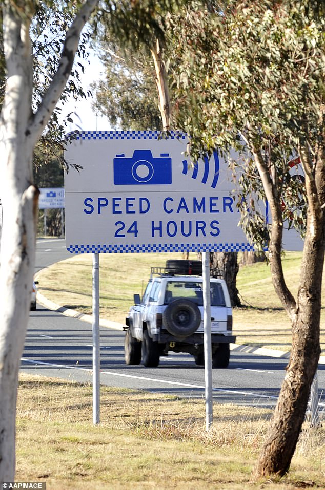 Vehicle-mounted devices designed to avoid speed cameras will also attract double demerit points (pictured, a mobile speed camera signal)