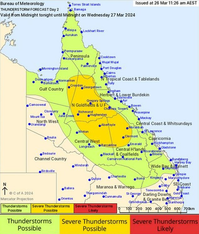 Southeast Queensland will continue to receive up to 70mm of rain this week and the Fraser Coast and Wide Bay will receive rainfall of up to 100mm.