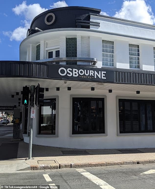 Carter and his partner were visiting the Osbourne Hotel (pictured) last month when he was told about the strange rule in place to protect guests.