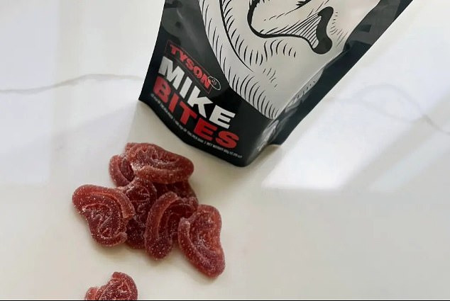 The gummies are shaped like an ear and part of it has been bitten off: a souvenir from the Holyfield fight.