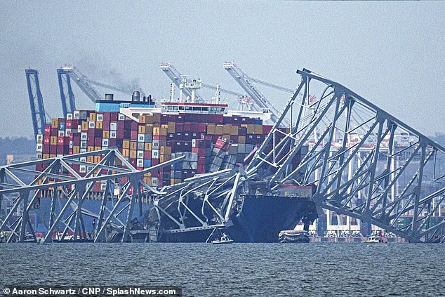 The 948-foot-long container collided with the Francis Scott Key Bridge shortly after leaving its port at 1:26 a.m. this morning.