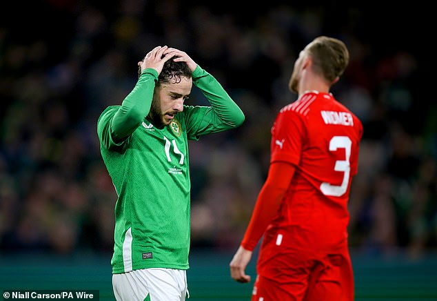 Ireland lost 1-0 at home to Switzerland on Tuesday after drawing 0-0 with Belgium last week.