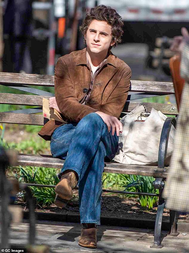 The actor is currently filming the Bob Dylan biopic A Complete Unknown and will serve as a producer on the project (pictured in New York on March 24).