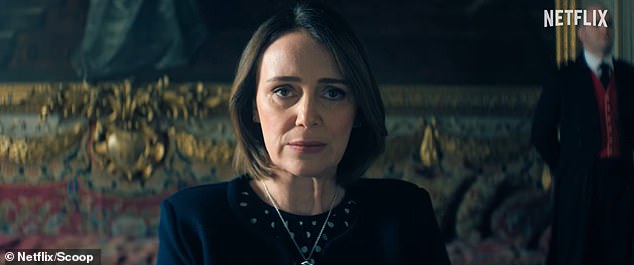 With the BBC under pressure to land an interview with the royals, Sam is seen working his charm on Prince Andrew's private secretary, Amanda Thirsk, played by Keeley Hawes.