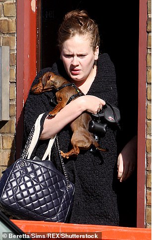 Adele with her dachshund Louie
