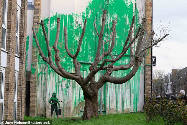 Banky's new mural appeared on March 18 and the elusive artist claimed it as his own that same day.