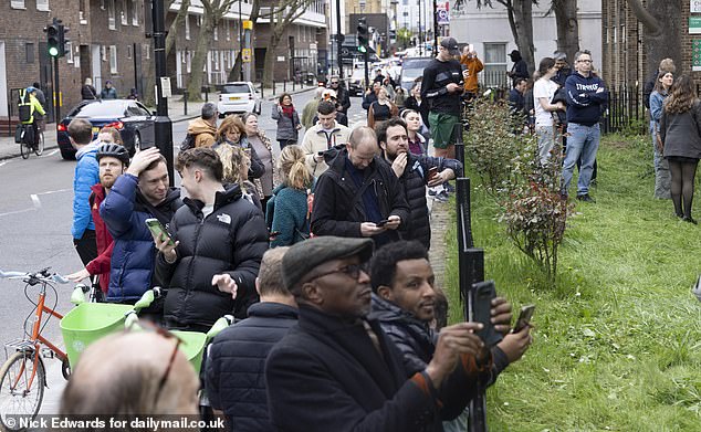 Large crowds have been gathering outside the apartment block to view the artwork, which the council said prompted residents to express concern.