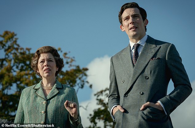 Pictured: Josh O'Connor with Olivia Colman starring in the fourth season of Netflix's television drama The Crown.