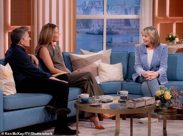 The TV presenter, 66, was a full-time presenter of This Morning from 1999, alongside John Leslie and later Philip Schofield, before stepping down in 2009, when she was replaced by Holly Willoughby (pictured with Cat and Ben on Wednesday).