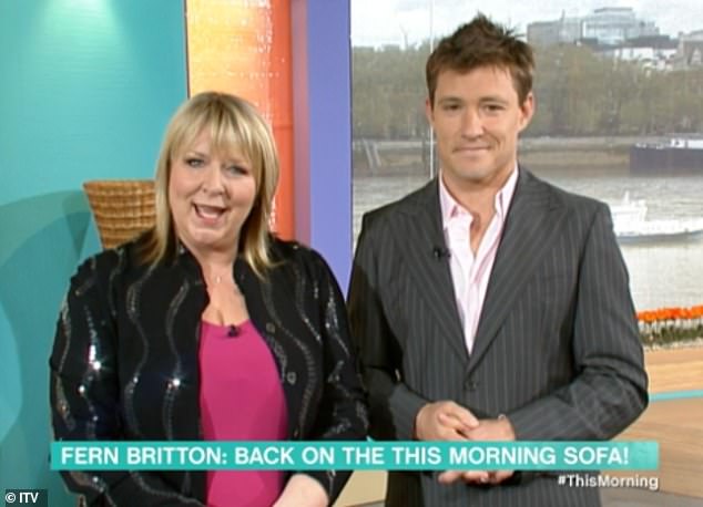 During her guest appearance on Wednesday, Fern wished new presenters Ben, who she once introduced him to (pictured), and Cat well, as she offered them both a kiss on the cheek.
