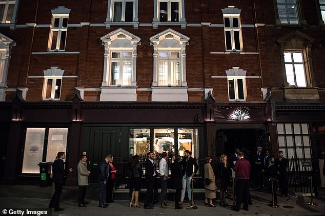 Guests queue for the launch of The Mandrake Hotel in September 2017 in London