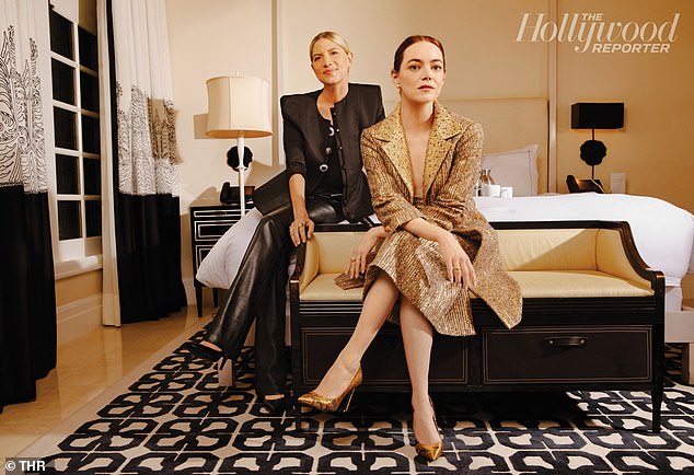 Emma Stone posed with her stylist, Petra Flannery