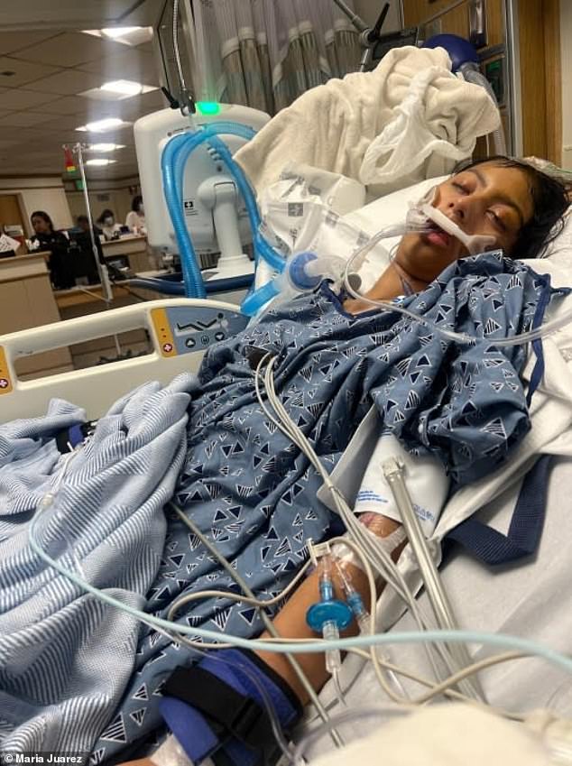 Shaylee Mejia, 16, collapsed just days after being attacked inside a bathroom at Manual Arts High School in Los Angeles.
