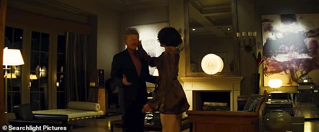 Margaret Qualley and Jesse Plemons channel an eccentrically rich couple as she slaps him in one scene.