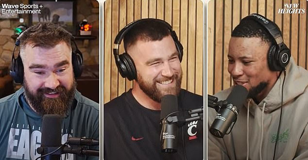 Barkley appeared on Jason and Travis Kelce's latest New Heights podcast