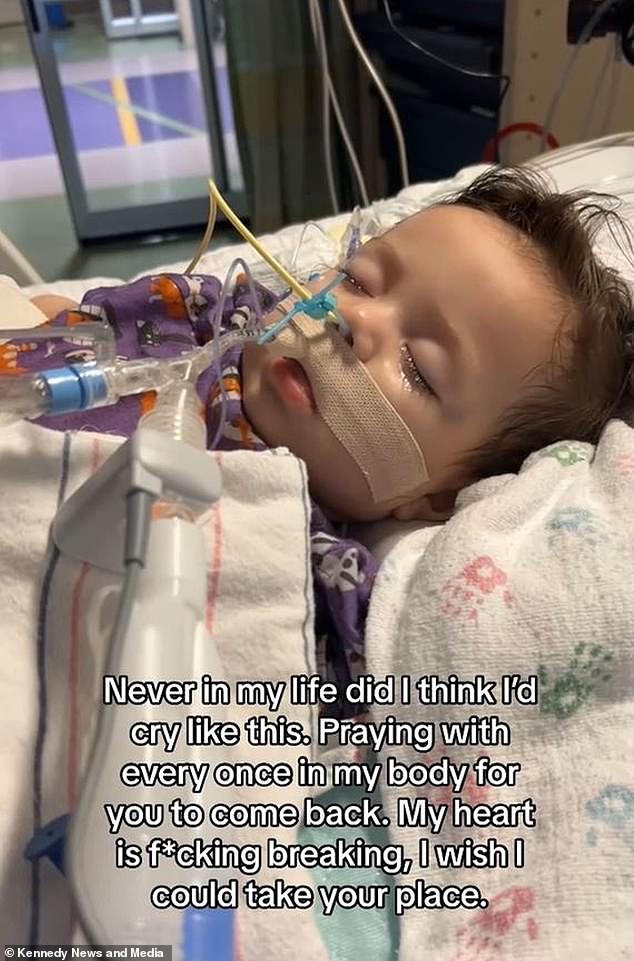 Kiara West shared devastating images of her daughter hooked up to machines after surgery to remove her button battery