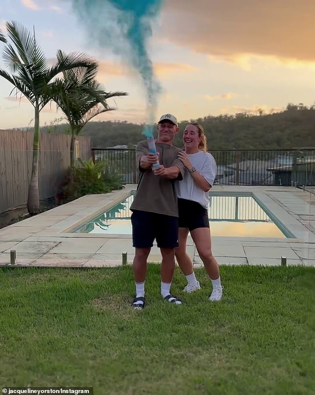 NRL star Boyd, who plays for the Gold Coast Titans, and former AFLW player Yorston held a gender reveal on Wednesday.
