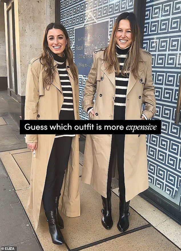 Can you tell the difference between these striped sweater and trench coat sets? One costs over £4,000 and the other under £350