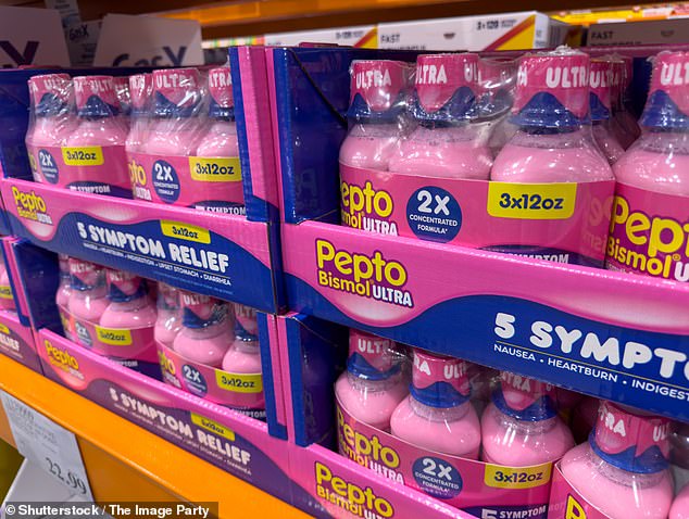Pepto's two main ingredients, bismuth and subsalicylate (a drug in the same class as aspirin), calm spasms in the intestine that advance gas and reduce inflammation in the intestine.
