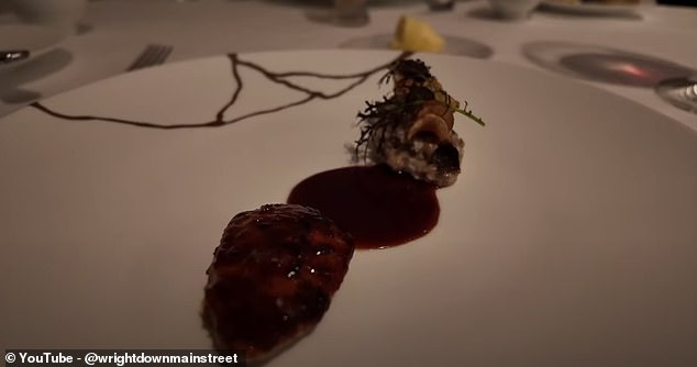 For her fourth course, Kristen tried another ingredient for the first time, with a carefully presented portion of quail, accompanied by sunflower seed risotto and sunchokes.