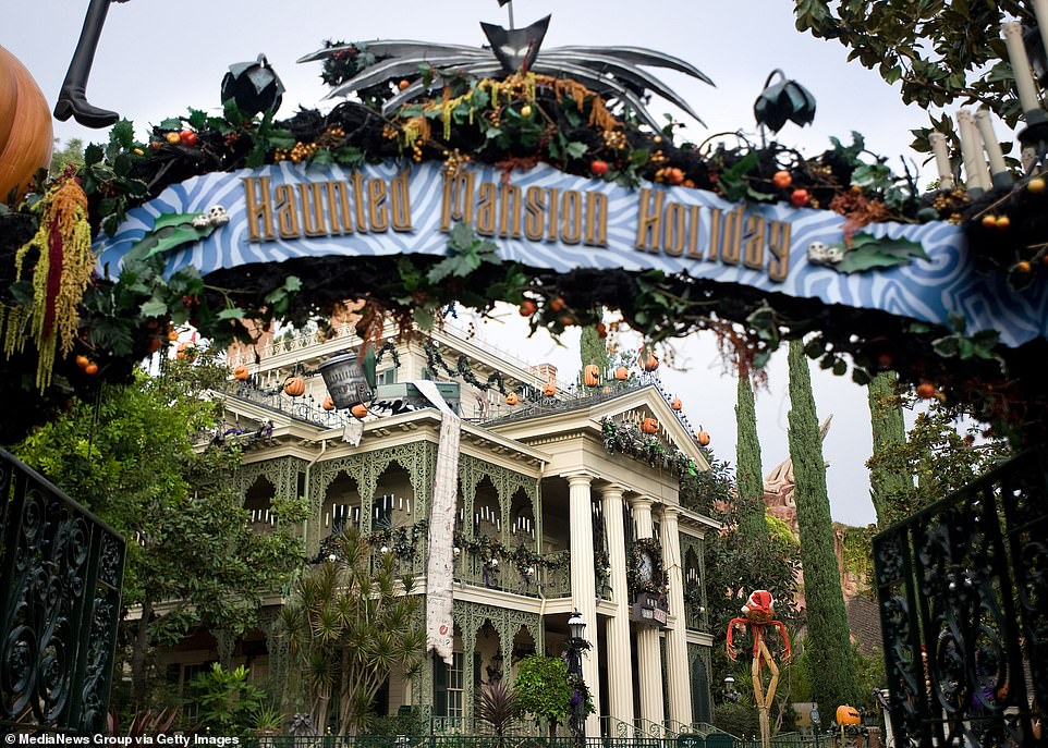 Pictured is the Haunted Mansion at Disney World, which shares many similarities with the Georgia version.