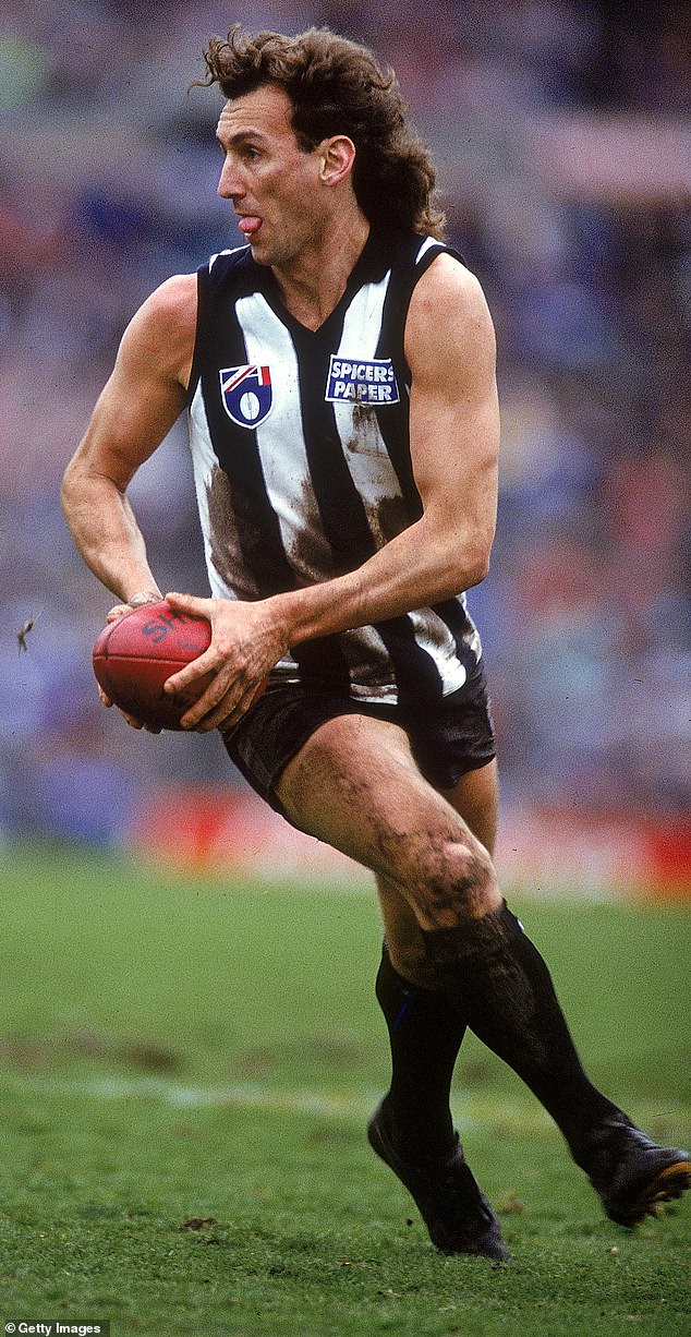 After making his VFL debut in 1979, Daicos played 250 games for Collingwood and scored 549 goals.