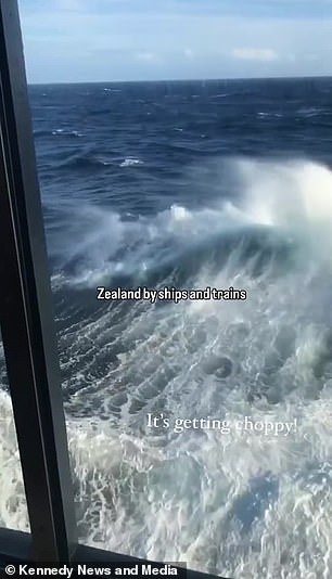 Pictured: Rough seas during Bethany's boat trip
