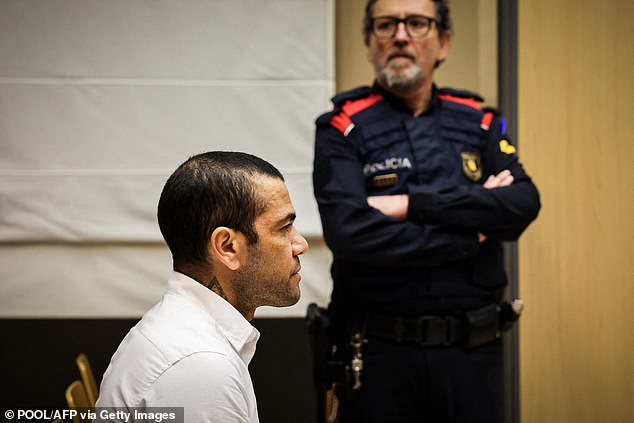 Alves was found guilty of rape and sentenced to four and a half years in prison in Spain