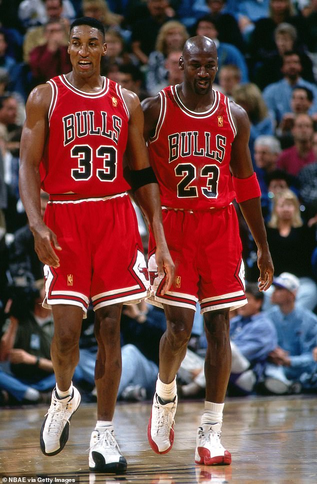 His father is basketball great Scottie Pippen, 58 (left), who dominated the court for decades. His best friend is Michael Jordan, seen on the right. Larsa dated Michael's son Marcus for years and recently split.