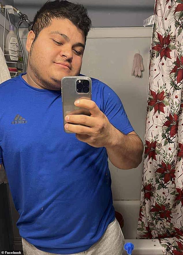His body, along with that of 26-year-old Dorlian Ronial Castillo Cabrera (pictured), was found by divers Wednesday afternoon inside a red pickup truck that had sunk 25 feet in
