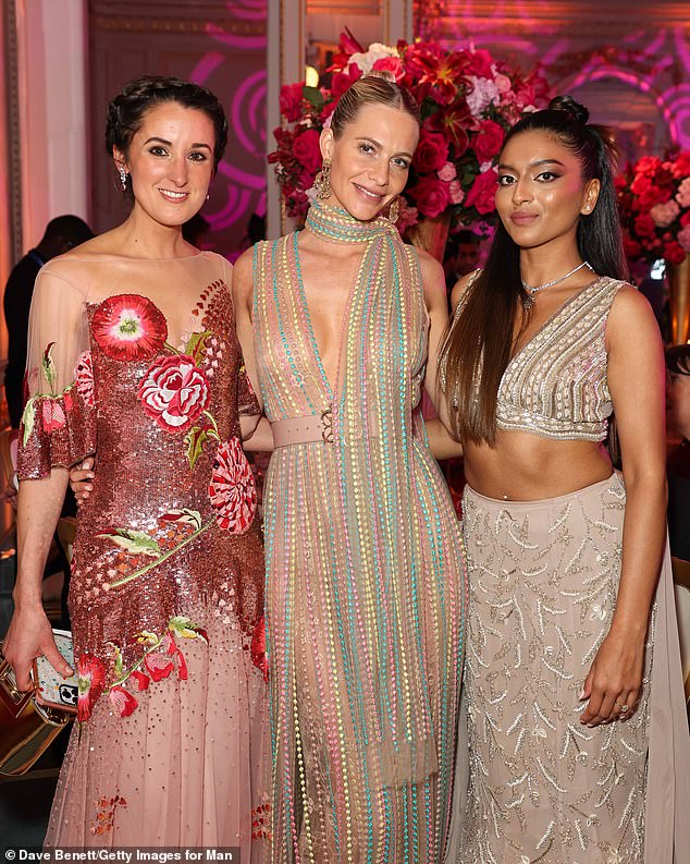 Poppy posed with Rosanna Falconer, (left) and Tanya Saha Gupta (right)