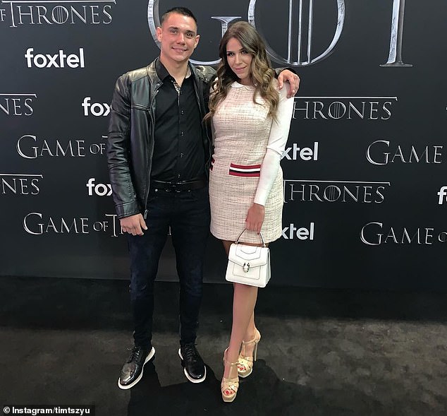 The Australian world champion is engaged to his partner Alexandra Constantine (pictured together) after they met during a boxing class in Sydney in 2016.