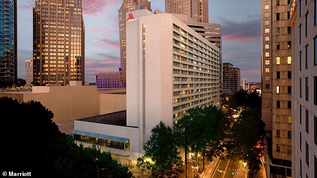 According to a 911 call log, police were called to that Marriott location (pictured) 85 times in the past three years.