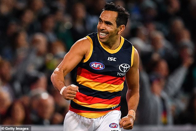Eddie Betts is pictured playing for the Adelaide Crows on May 11, 2019 in a match against Port Adelaide Power.