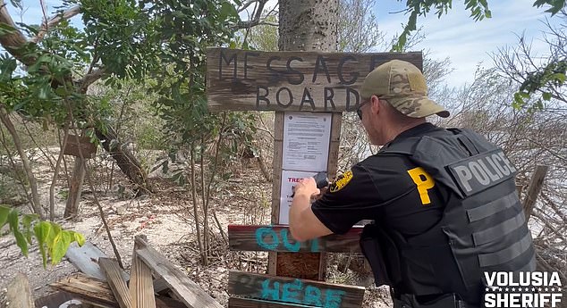 Florida police dismantle 'booby-trapped meth island' after squatters set up makeshift camp