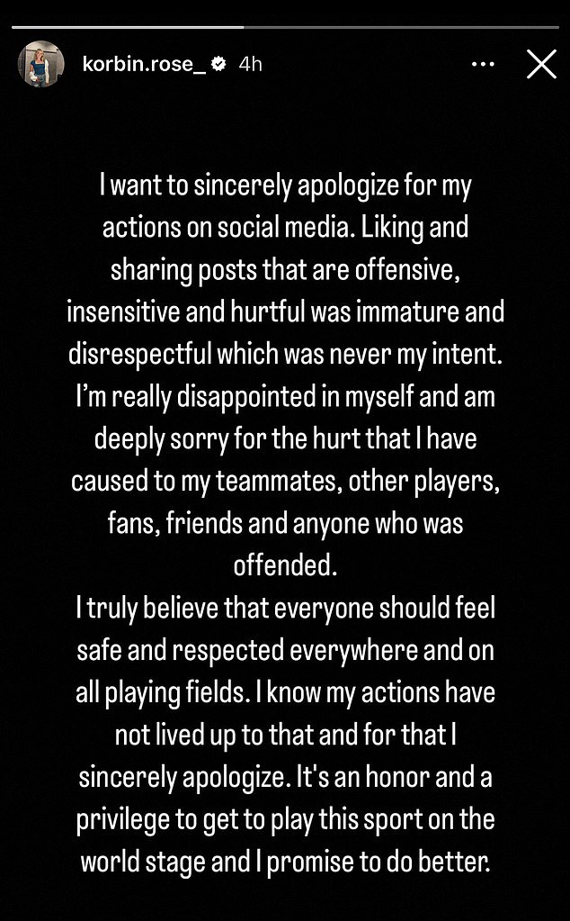 He posted this apology on his Instagram story, where he acknowledged his 'hurtful' actions.
