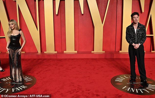 Sabrina and Barry almost made their debut as a couple on the red carpet at the Vanity Fair Oscar party, as they posed some distance away from each other at the event.