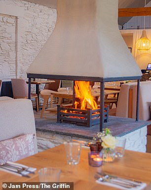 The Griffin Inn has some cozy Scandinavian-inspired features, including a fireplace.
