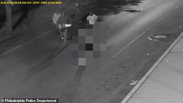 The video captures the moment the seven teens chase Lambert, 73, of Philadelphia, around 3 a.m. in June 2022.
