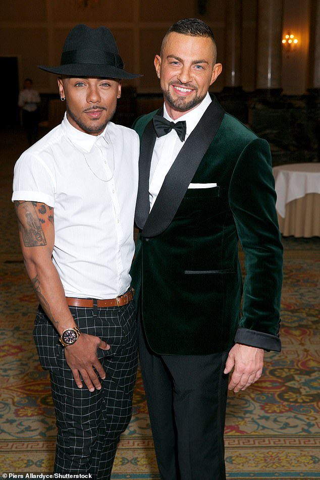 Robin and Marcus began dating after the singer approached the dancer to compliment his physique after he appeared on the cover of Gay Times (pictured in 2015).