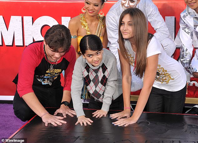 Prince, Blanket and Paris Jackson attended their father's hand-printing ceremony at the Chinese Theater in Los Angeles in 2012.